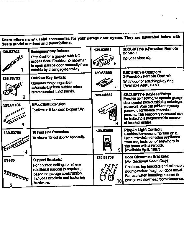 Craftsman 13953662SRT accessories diagram