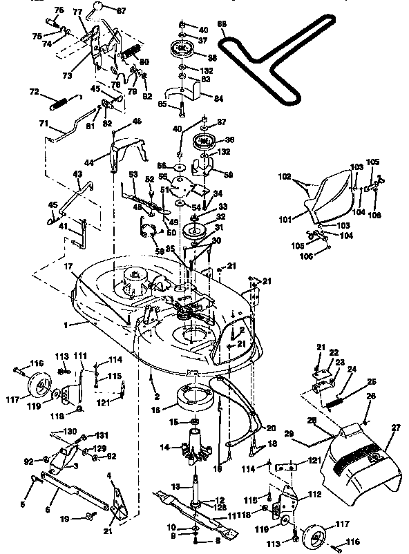 Craftsman 917258560 mower deck diagram