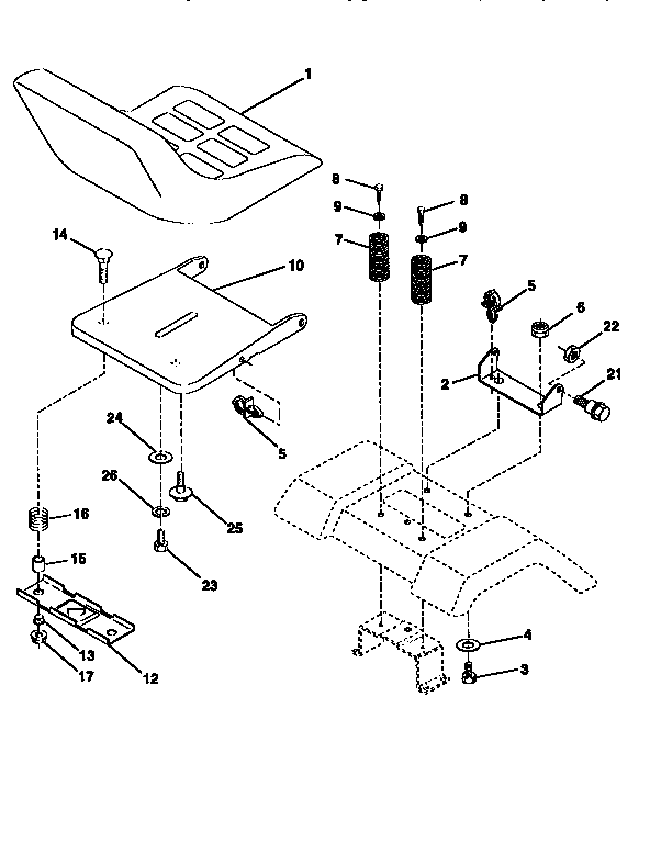Craftsman 917258560 seat assembly diagram