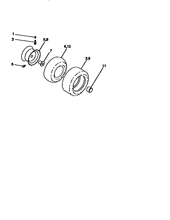 Craftsman 917258560 wheels and tires diagram