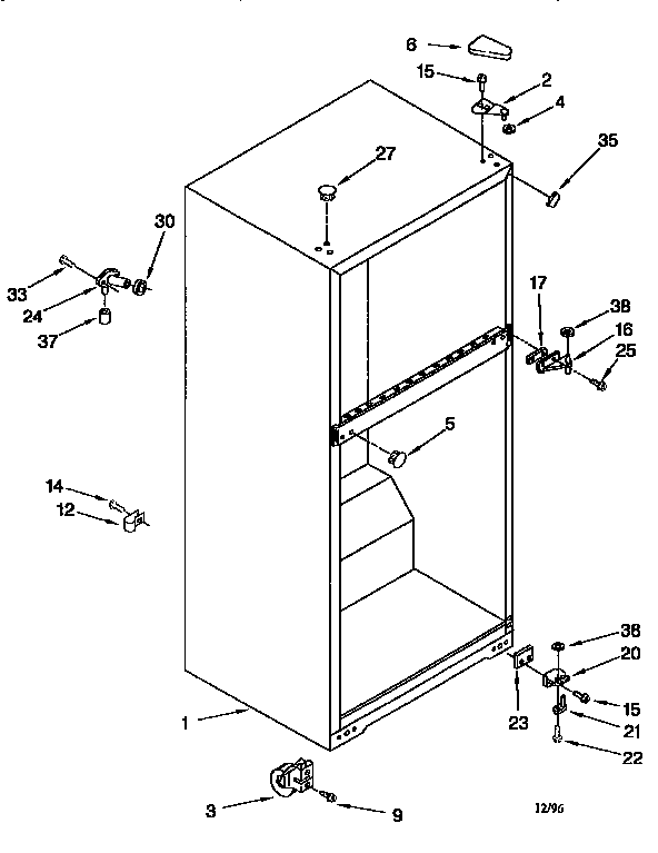 Whirlpool ET14JKYFN00 cabinet diagram