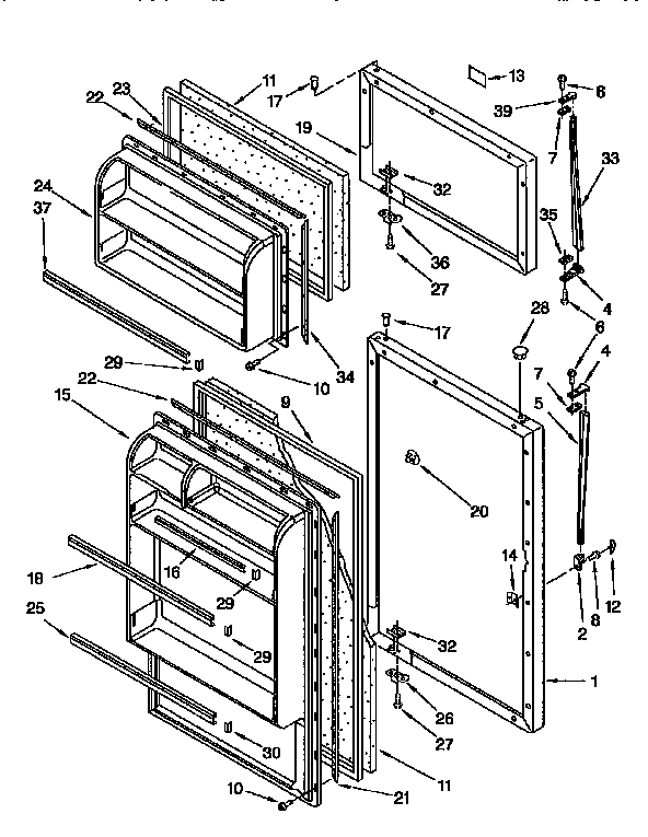Whirlpool ET14JKYFN00 door diagram