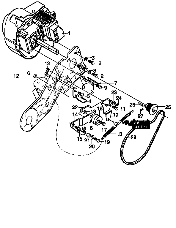Craftsman 536884570 engine and drive diagram