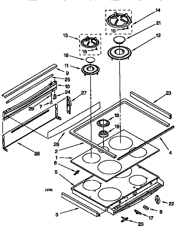 KitchenAid KGRT507BAL3 cooktop diagram
