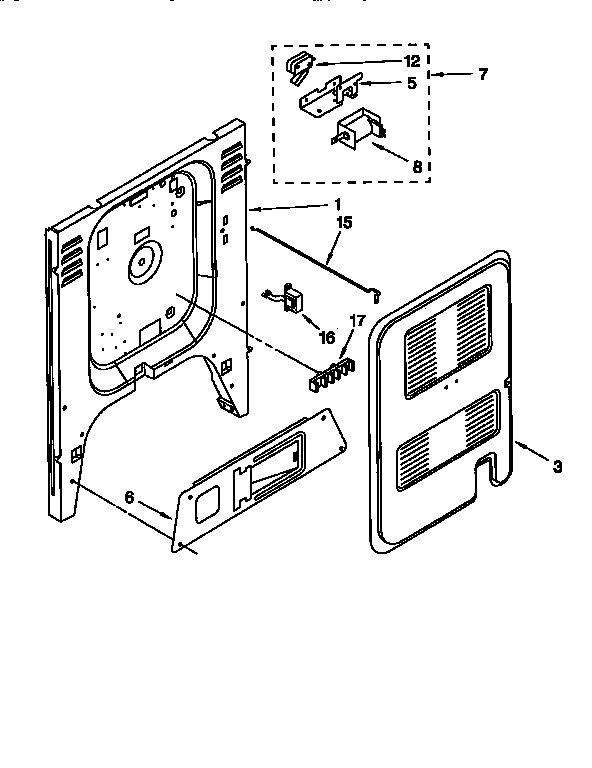 KitchenAid KGRT507BAL3 rear chassis diagram