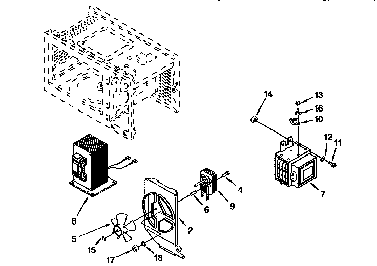 Whirlpool MT7078XDQ0 magnetron and air flow diagram