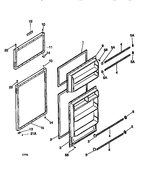 Kenmore 2539366083 doors diagram