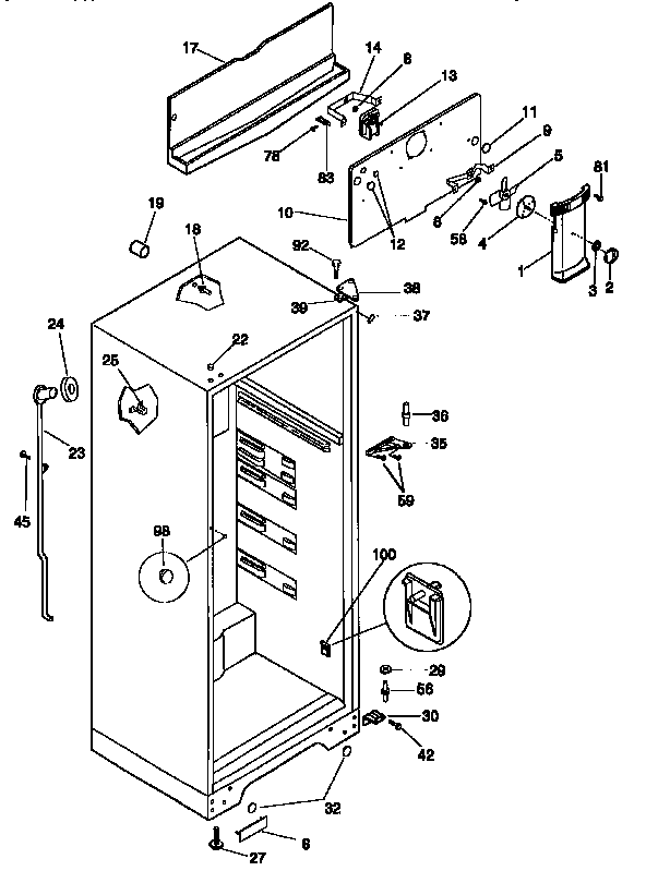 Kenmore 2539366013 cabinet parts diagram