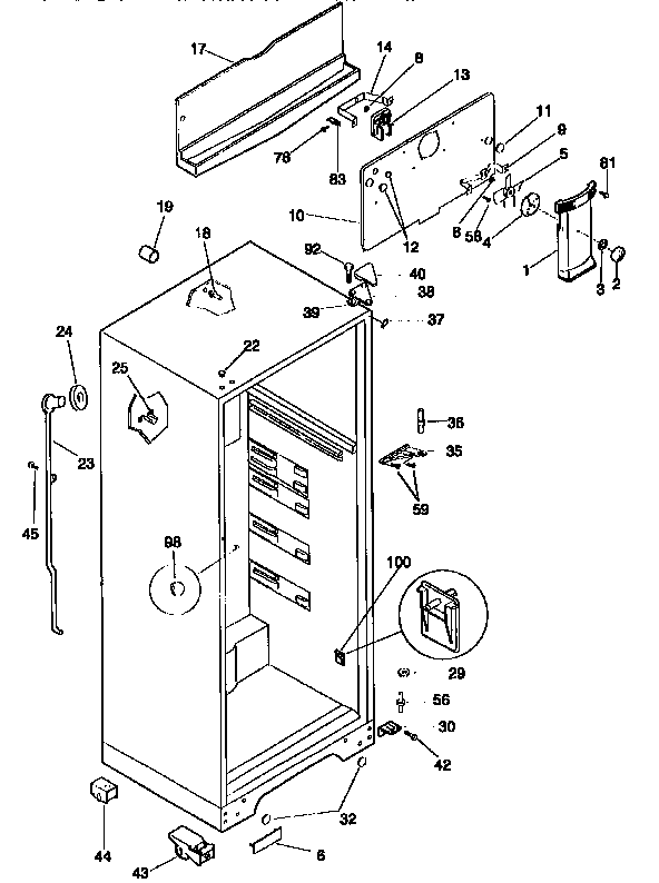 Kenmore 2539366203 cabinet parts diagram