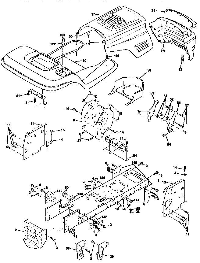 Craftsman 917258550 chassis and enclosures diagram