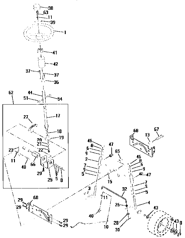 Craftsman 917258550 steering assembly diagram
