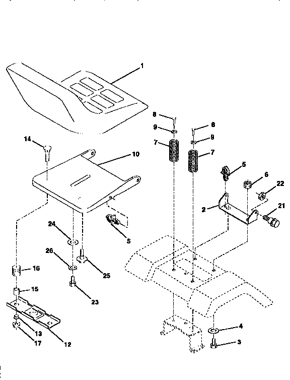 Craftsman 917258550 seat assembly diagram