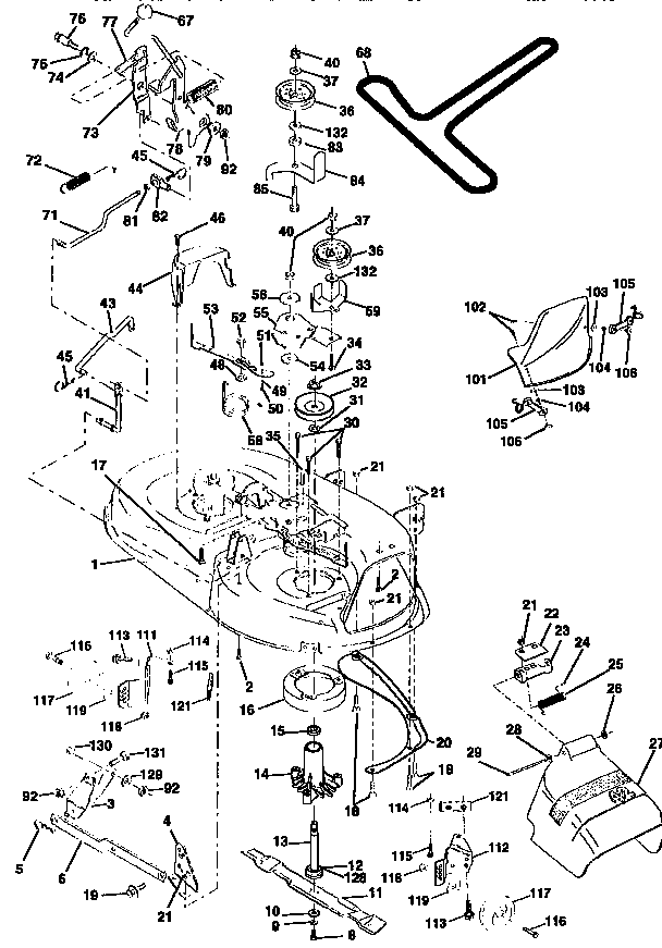 Craftsman 917258550 mower deck diagram