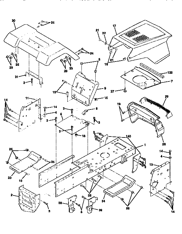 Craftsman 917258480 chassis and enclosures diagram