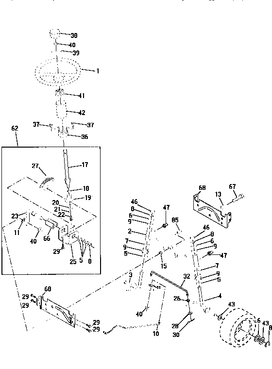 Craftsman 917258480 steering assembly diagram