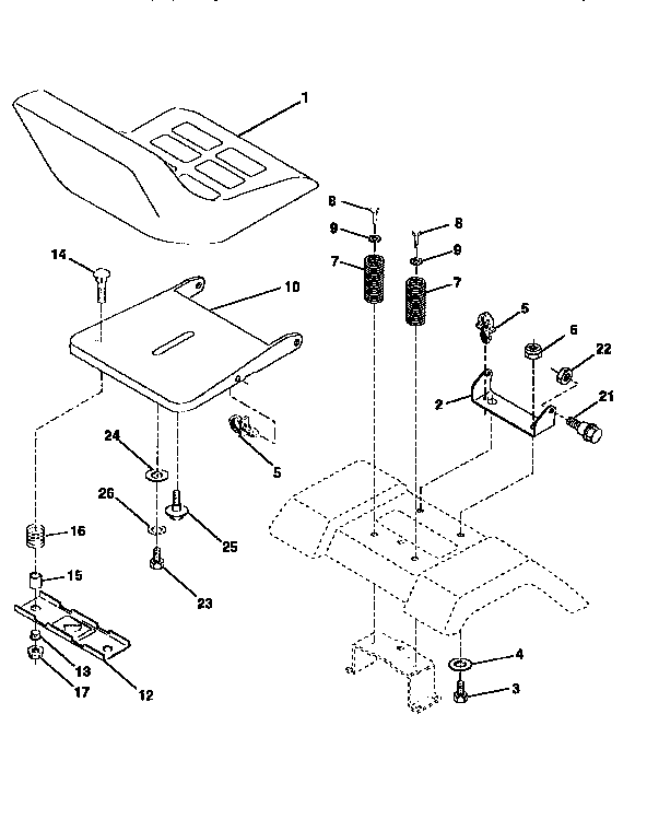 Craftsman 917258480 seat assembly diagram
