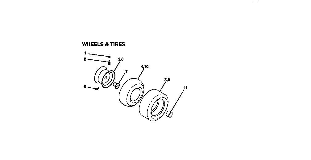 Craftsman 917258480 wheels and tires diagram