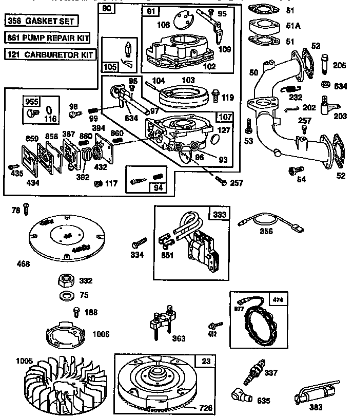 Craftsman 917258271 engine (71,500) 42e707-1831-a1 diagram