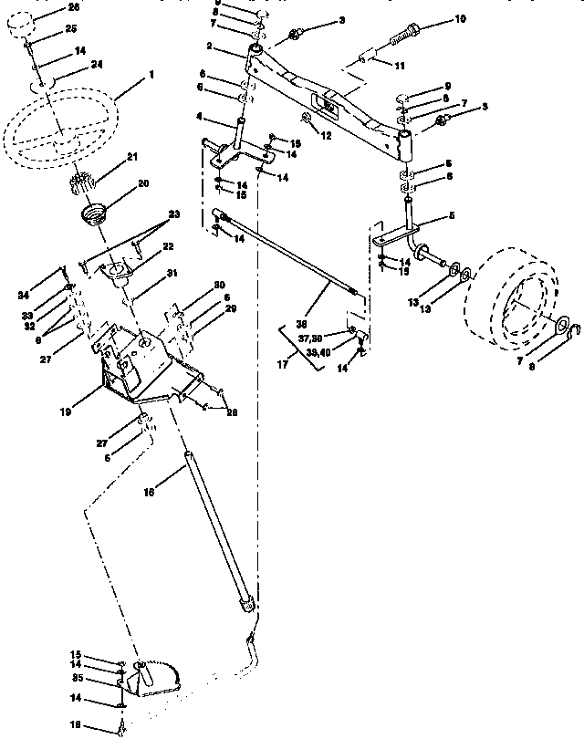 Craftsman 917258860 steering assembly diagram