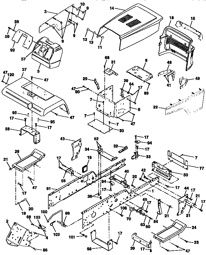 Craftsman 917258910 chassis and enclosures diagram