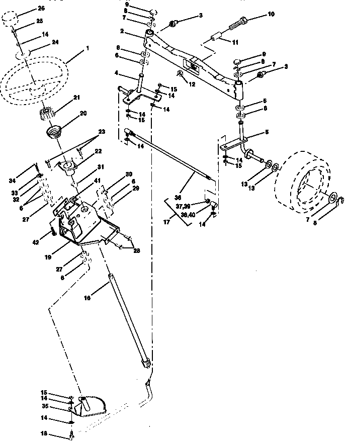 Craftsman 917258910 steering assembly diagram