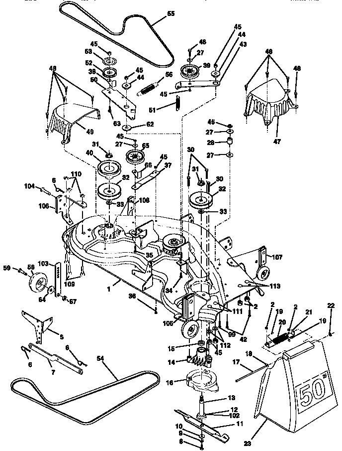 Craftsman 917258910 mower deck diagram