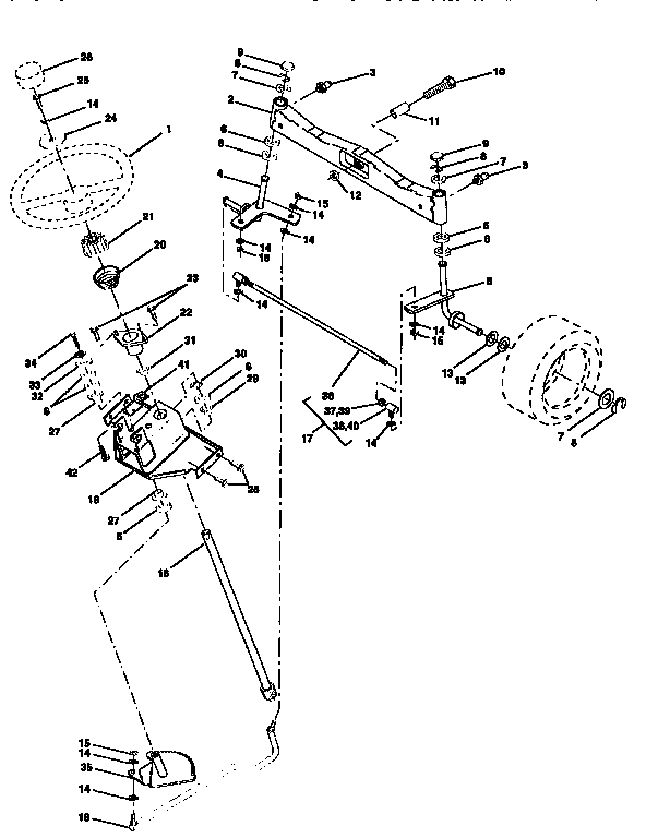 Craftsman 917258890 steering assembly diagram