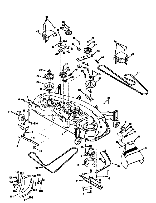 Craftsman 917258890 mower deck diagram