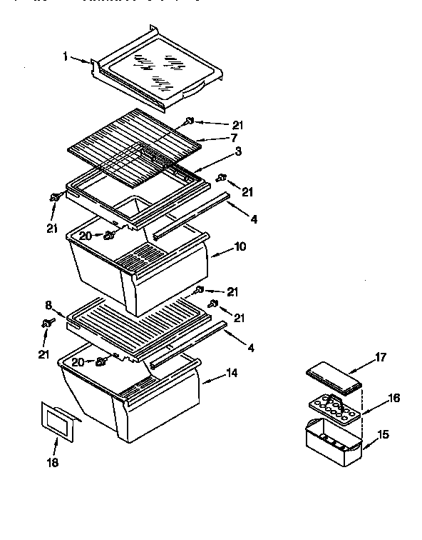 Kenmore 1069552611 refrigerator shelf diagram
