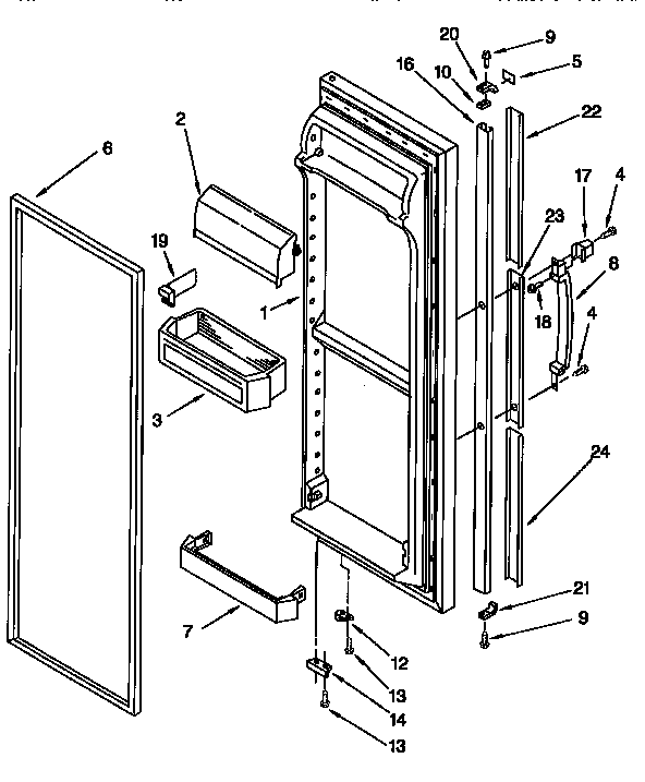 Kenmore 1069552611 refrigerator door diagram