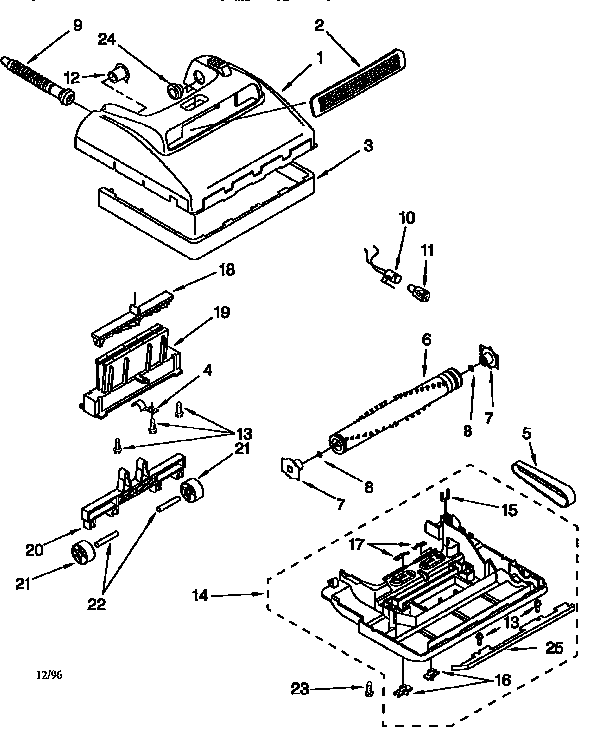 Kenmore 11637212690C nozzle and motor diagram