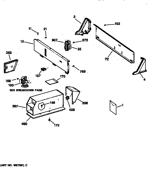 GE DCCB330ET0WC control assembly diagram