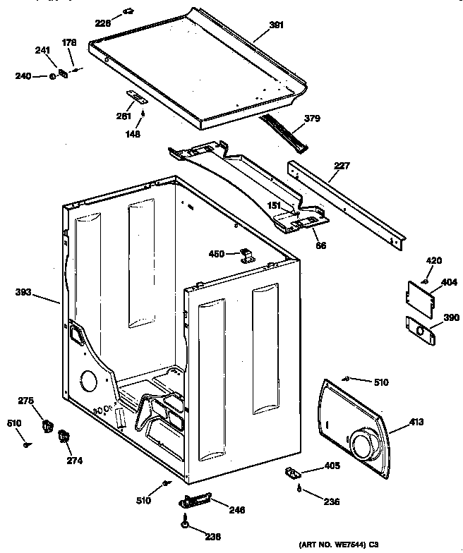 GE DCCB330GT0AC cabinet diagram