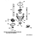 GE WDSR110T5WW suspension, pump & drive components diagram