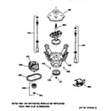 GE WCXR1070T5WW suspension, pump & drive components diagram