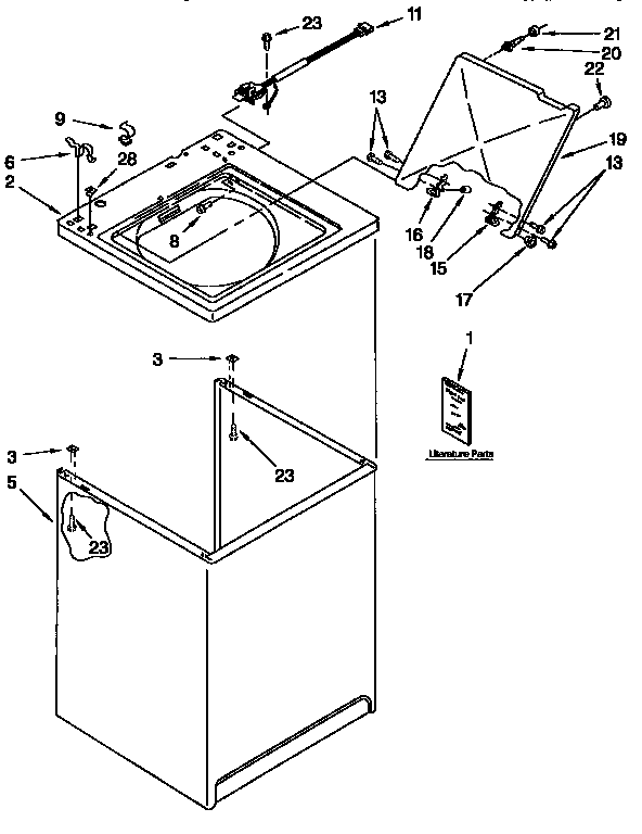 Kenmore 11026791690 top and cabinet diagram