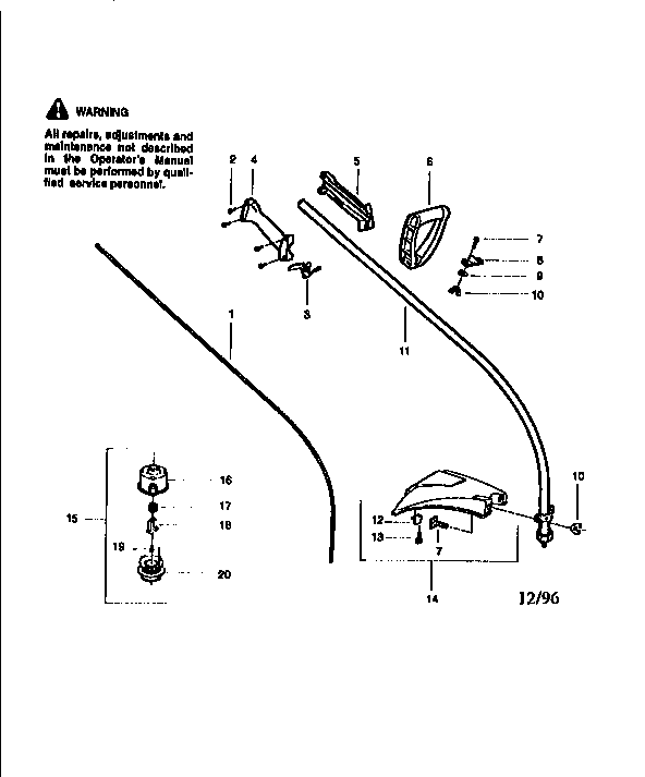 Craftsman 358798520 drive shaft and cutter head diagram
