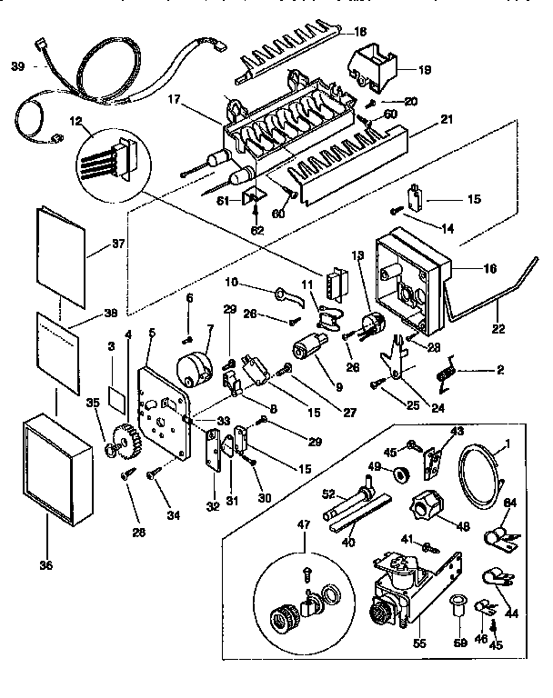Kenmore 2539768382 icemaker diagram