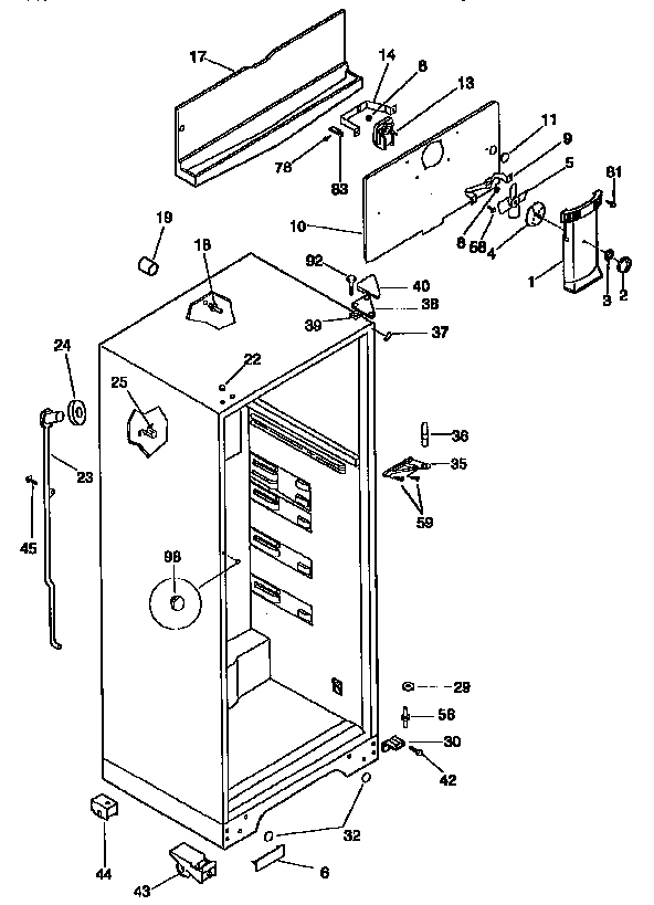 Kenmore 2539768002 cabinet parts diagram