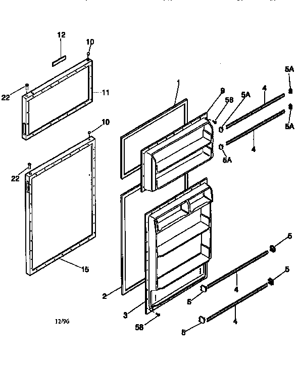 Kenmore 2539366002 doors diagram