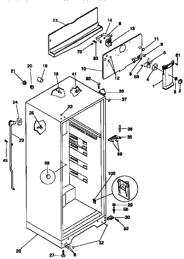Kenmore 2539366002 cabinet parts diagram