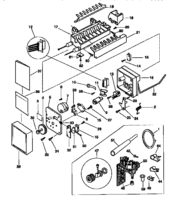 Frigidaire FRS26ZGED2 ice maker diagram