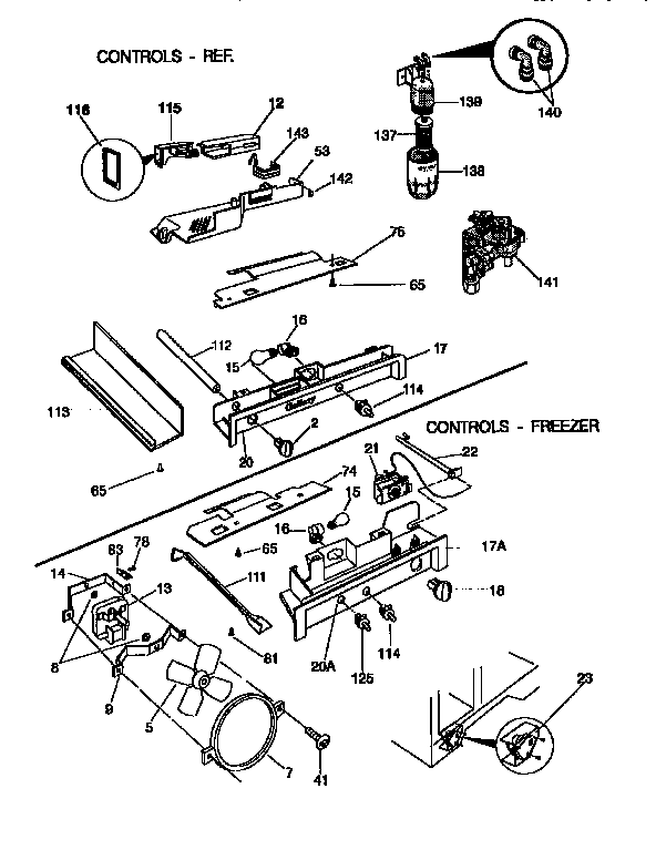 Frigidaire FRS26ZGEW2 controls diagram
