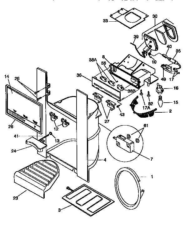 Frigidaire FRS26ZGEW2 ice and water dispenser diagram