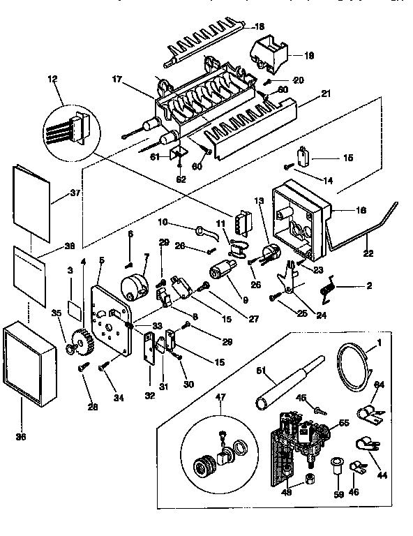 Frigidaire FRS26ZGEW2 ice maker diagram