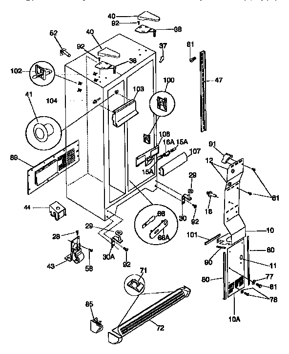 Frigidaire FRS26XGCB4 cabinet diagram