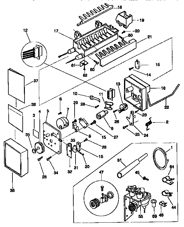 Frigidaire FRS26XGCB4 ice maker diagram