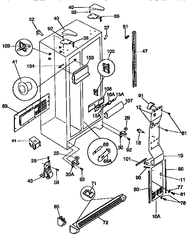 Frigidaire FRS26XGCD4 cabinet diagram