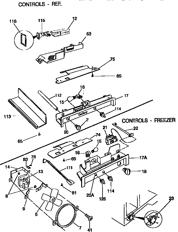 Frigidaire FRS26XGCD4 controls diagram