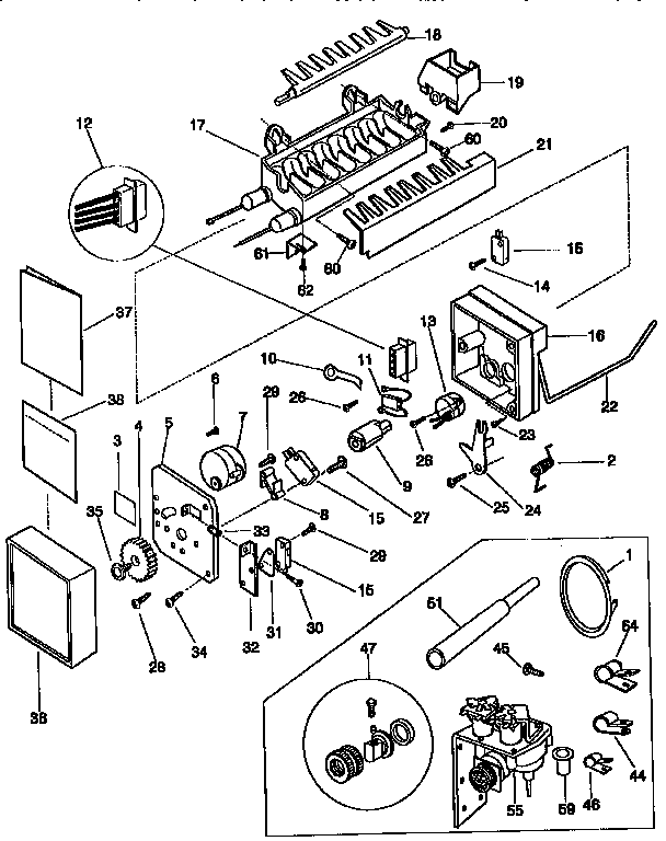 Frigidaire FRS26XGCD4 ice maker diagram
